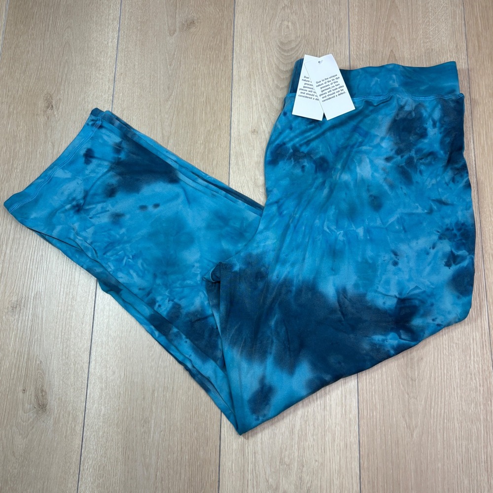 LOGO Lounge by Lori Goldstein Womens Blue Tie Dye Crop Pants Pockets XL NWT